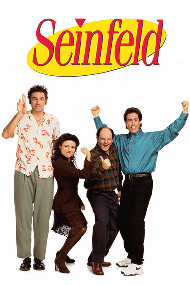 Seinfeld poster featuring Jerry, Elaine, George, and Kramer