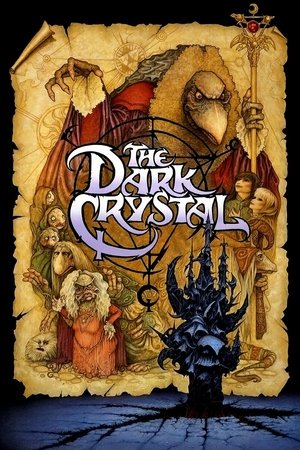 Illustrated poster for The Dark Crystal featuring the film's fantasy creatures