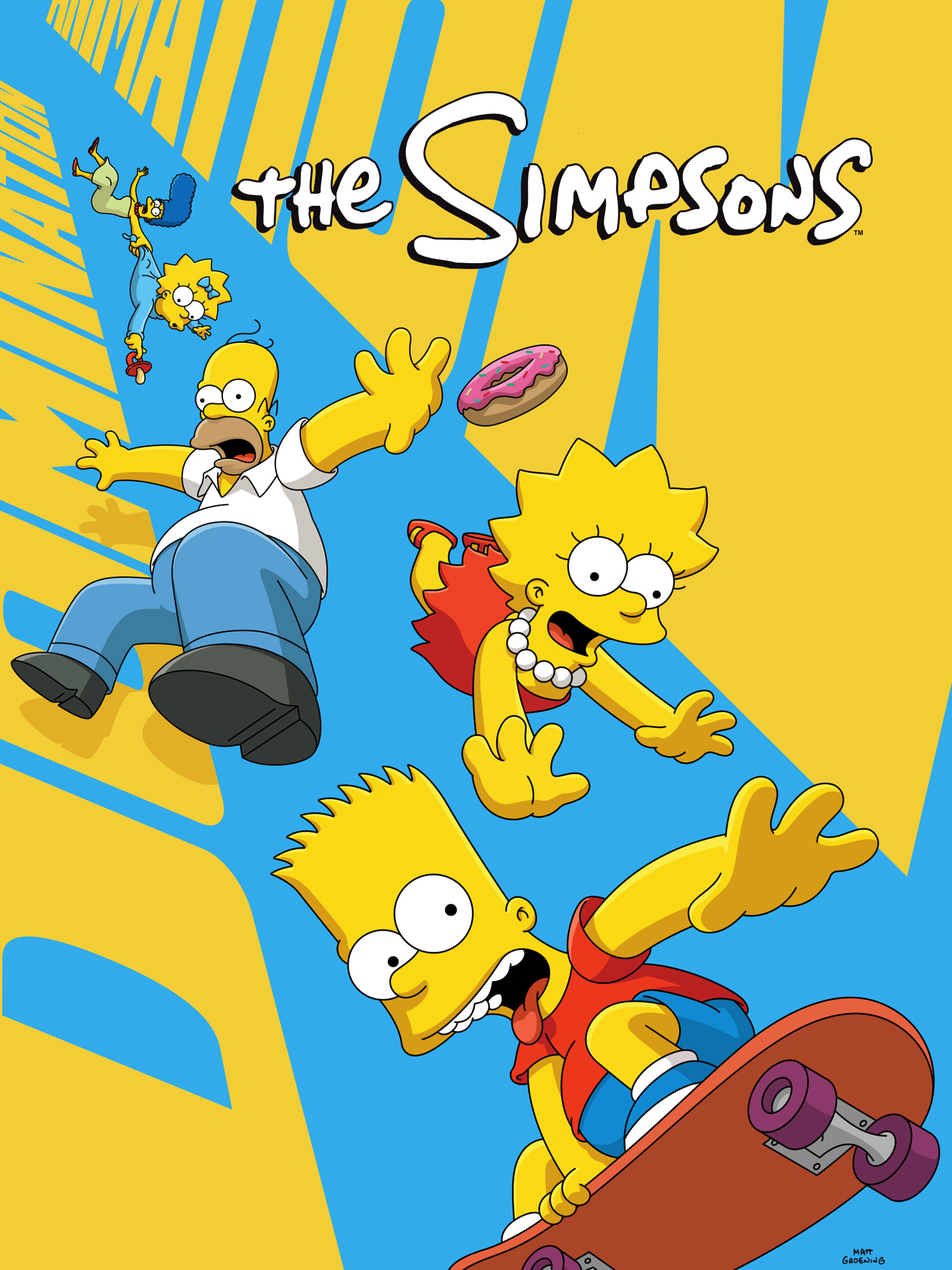 The Simpsons artwork featuring the Simpson family